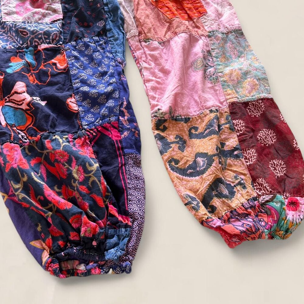 Vintage Boho Patchwork Balloon Pants |Medium Boho Hippie Whimsy Indie Maximalist - Picture 3 of 6